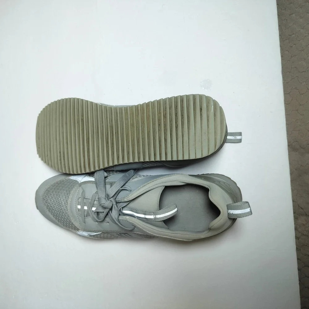 Emporio Armani‎ EA7 Mens Grey Mesh Low Top Sneakers X8X027 XK050 Size 11.5 US
